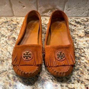 Tory Burch Brown Suede Moccasins